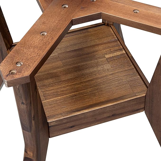 I58-0N-TP - A Wood Kitchen Table with a Round Tabletop and Stylish Pedestal, Antique Walnut Finish.