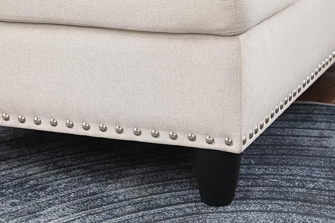 Halibur Sectional Sofa or Couch with Ottoman for Living Room, Apartment, Bedroom, Office