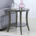 Roundhill Furniture Perth Contemporary Oval Shelf End Table, Gray