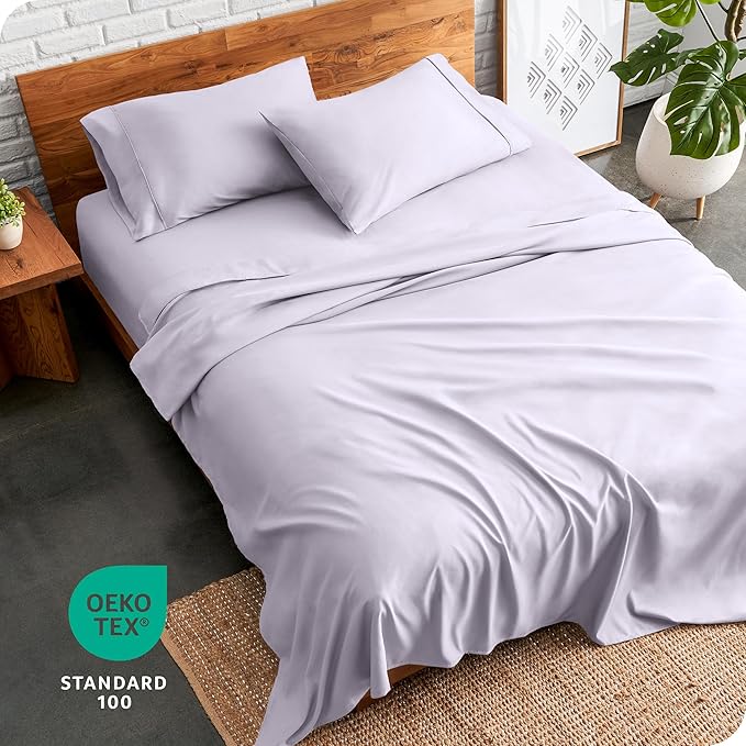 Bare Home California King Sheet Set - 1800 Ultra-Soft Microfiber Cal King Bed Sheets - Double Brushed - Deep Pockets - Easy Fit - 4 Piece Set - Bed Sheets (Cal King, Light Lavender)