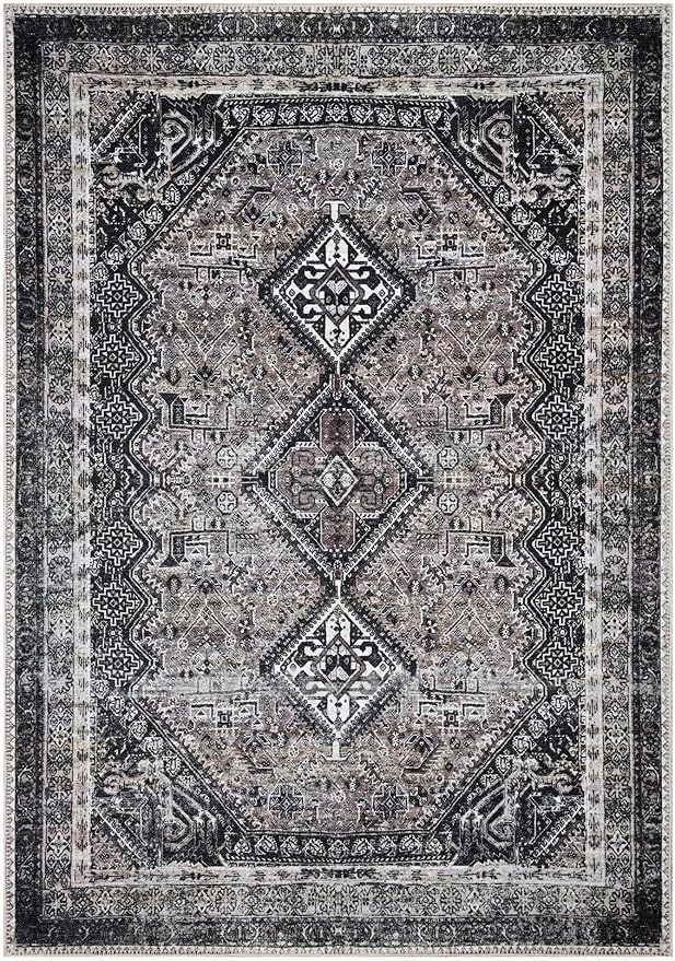 Keen Home Design 9x12 Rug - Machine Washable Area Rug with Non-Slip Backing, Ideal for Living Room, Dining Room, Bedroom - Vintage, Easy Clean, Durable, Low Pile Rug - (9' x 12')