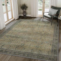 10X12 Area Rugs Machine Washable Rugs for Living Room, Vintage Boho Large Rugs for Bedroom Dining Room, Non Slip Indoor Soft Distressed Lightweight Thin Low Pile Carpet, Vintage Sunset