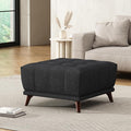 Christopher Knight Home Kinsley Square Ottoman Footstool, Ottoman Chair with Large Seat, Chenille Fabric Upholstery Coffee Table, Modern Side Table for Living Room Bedroom Home Decor, Grey