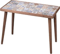 Comfyt Coffee Table, Side End Table, Nightstand Nesting Table Home Decor Bedside Table Accent Table Home Essentials Wood Tiled Top Rustic Ceramic Tiles Mexican Tile Table