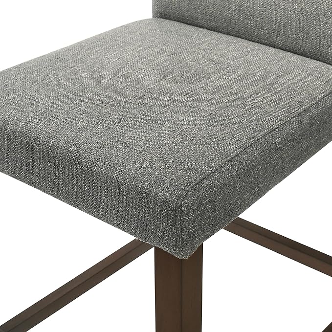 CHITA Counter Height Bar Stools Set of 2, 27" H Seat Height Upholstered Barstools, Fabric in Fog Grey