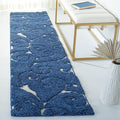 SAFAVIEH Florida Shag Collection Runner Rug - 2'3" x 9', Dark Blue & Cream, Scroll Design, Non-Shedding & Easy Care, 1.2-inch Thick Ideal for High Traffic Areas in Living Room, Bedroom (SG455-6511)