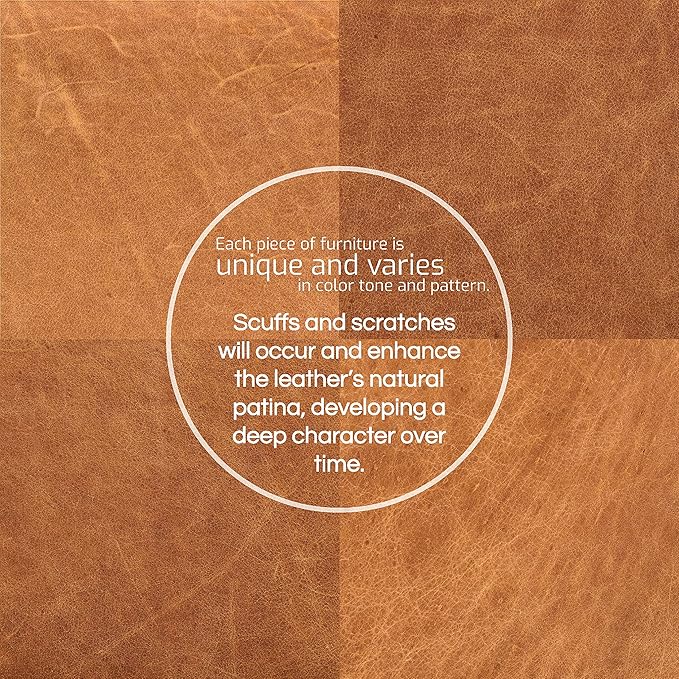 POLY & BARK Napa Leather Corner Sectional Sofa in Full-Grain Pure-Aniline Italian Tanned Leather in Cognac Tan
