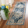 SAFAVIEH Monaco Collection Runner Rug - 2'2" x 10', Navy & Light Blue, Boho Chic Medallion Distressed Design, Non-Shedding & Easy Care, Ideal for High Traffic Areas in Living Room, Bedroom (MNC243N)