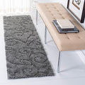 SAFAVIEH Florida Shag Collection Runner Rug - 2'3" x 19', Grey, Scroll Design, Non-Shedding & Easy Care, 1.2-inch Thick Ideal for High Traffic Areas in Living Room, Bedroom (SG455-8013)