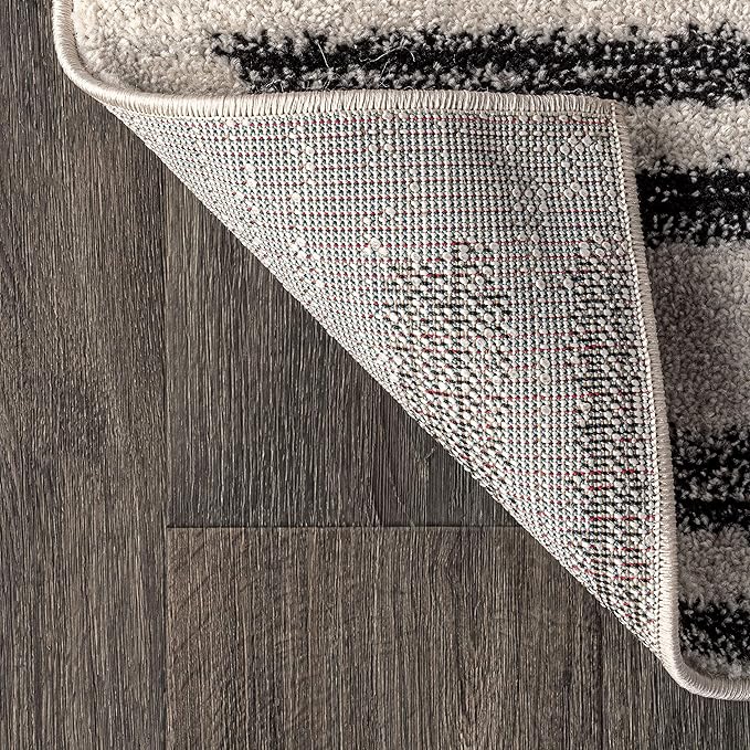 JONATHAN Y Khalil Modern Berber Stripe Cream/Black Indoor Area Rug, 10x13, Contemporary, Bohemian, Easy-Cleaning for Living Room, Bedroom, Kitchen, Pet Friendly, Non-Shedding (MOH207A-13)