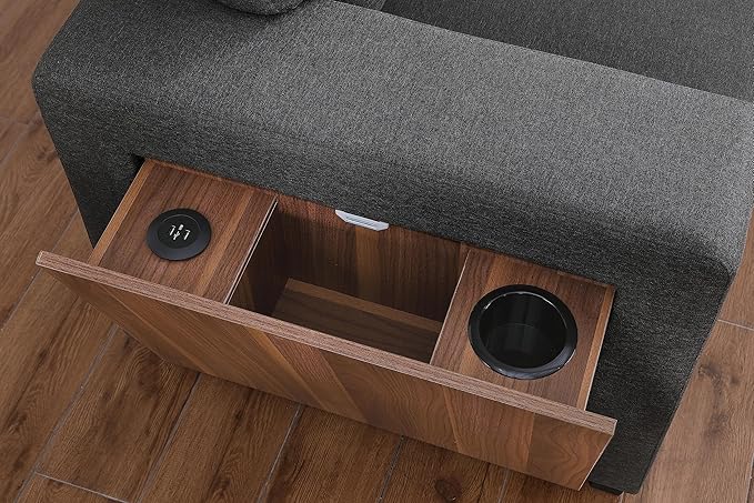 Devion Furniture Philly 4-in-1 Convertible L Shaped Couch with Pull Out Bed and Storage, Sectional Sleeper Sofa with Reversible Chaise for Living Room, Apartment, Bedroom, Office