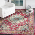SAFAVIEH Monaco Collection Accent Rug - 3' x 5', Pink & Multi, Boho Chic Medallion Distressed Design, Non-Shedding & Easy Care, Ideal for High Traffic Areas in Entryway, Living Room, Bedroom (MNC243D)