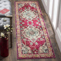 SAFAVIEH Monaco Collection Runner Rug - 2'2" x 6', Pink & Multi, Boho Chic Medallion Distressed Design, Non-Shedding & Easy Care, Ideal for High Traffic Areas in Living Room, Bedroom (MNC243D)
