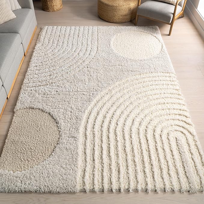 nuLOOM Gloria Abstract Shag Area Rug, 10x14, Beige