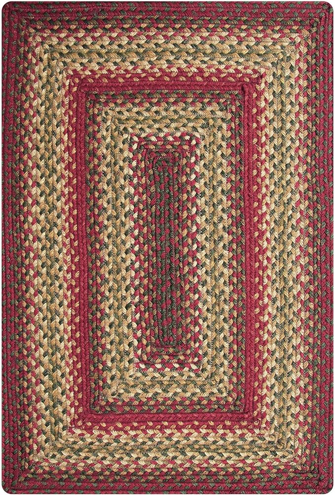 Cider Barn Cranberry Red Jute Braided Rug, 20x30 Rectangle - Perfect Country Rustic Decor for Kitchen, Entryway, Everywhere