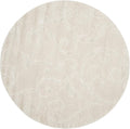 SAFAVIEH Florida Shag Collection Area Rug - 4' Round, Creme & Creme, Scroll Design, Non-Shedding & Easy Care, 1.2-inch Thick Ideal for High Traffic Areas in Living Room, Bedroom (SG455-1111)