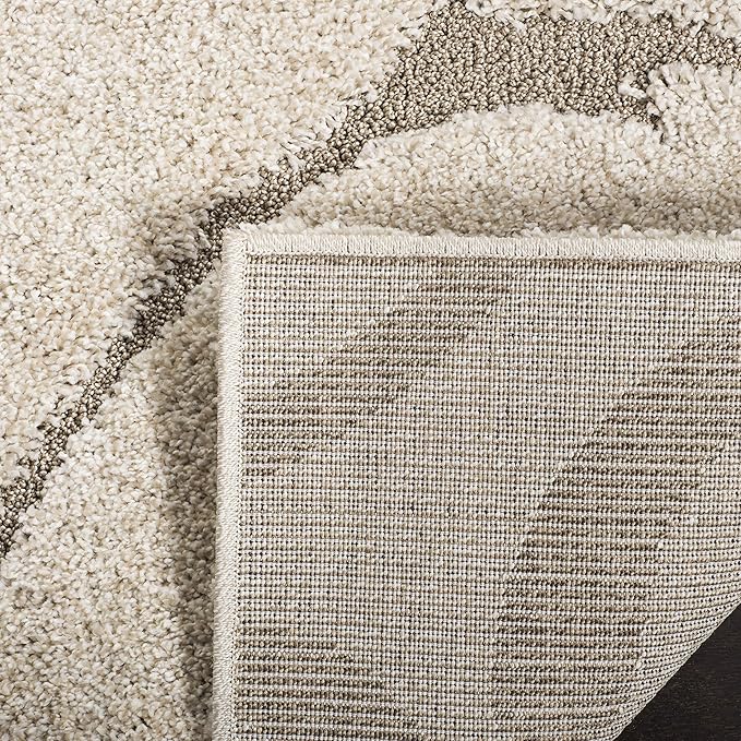 SAFAVIEH Florida Shag Collection Accent Rug - 2'3" x 4', Cream & Beige, Scroll Design, Non-Shedding & Easy Care, 1.2-inch Thick Ideal for High Traffic Areas in Foyer, Living Room, Bedroom (SG455-1113)