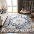 SAFAVIEH Monaco Collection X-Large Area Rug - 11' x 15', Navy & Light Blue, Medallion Distressed Design, Non-Shedding & Easy Care, Ideal for High Traffic Areas in Living Room, Bedroom (MNC243N)
