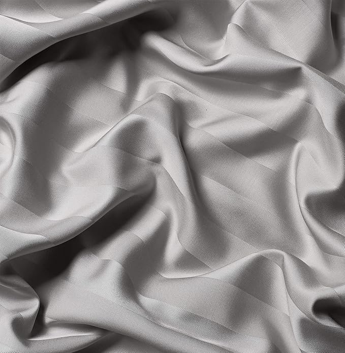 California King Sheets by Pure Bamboo, Genuine 100% Organic Viscose Derived from Bamboo Bed Sheet Set, Soft & Cooling, Double Stitching, Lifetime Quality Promise (California King, Jacquard Silver)