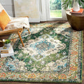 SAFAVIEH Monaco Collection Accent Rug - 3' x 5', Forest Green & Light Blue, Distressed Design, Non-Shedding & Easy Care, Ideal for High Traffic Areas in Entryway, Living Room, Bedroom (MNC243F)