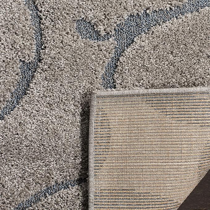 SAFAVIEH Florida Shag Collection Accent Rug - 2'3" x 4', Grey & Light Blue, Scroll, Non-Shedding & Easy Care, 1.2-inch Thick Ideal for High Traffic Areas in Entryway, Living Room, Bedroom (SG455-1160)