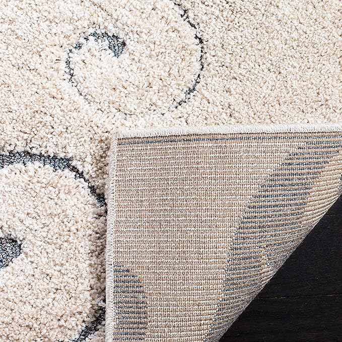 SAFAVIEH Florida Shag Collection Accent Rug - 2'3" x 5', Beige & Blue Grey, Scroll, Non-Shedding & Easy Care, 1.2-inch Thick Ideal for High Traffic Areas in Entryway, Living Room, Bedroom (SG455-1155)