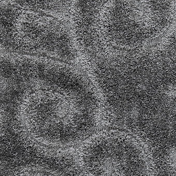 SAFAVIEH Florida Shag Collection Accent Rug - 4' x 6', Grey, Scroll Design, Non-Shedding & Easy Care, 1.2-inch Thick Ideal for High Traffic Areas in Entryway, Living Room, Bedroom (SG455-8013)
