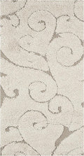 SAFAVIEH Florida Shag Collection Accent Rug - 2'3" x 4', Cream & Beige, Scroll Design, Non-Shedding & Easy Care, 1.2-inch Thick Ideal for High Traffic Areas in Foyer, Living Room, Bedroom (SG455-1113)